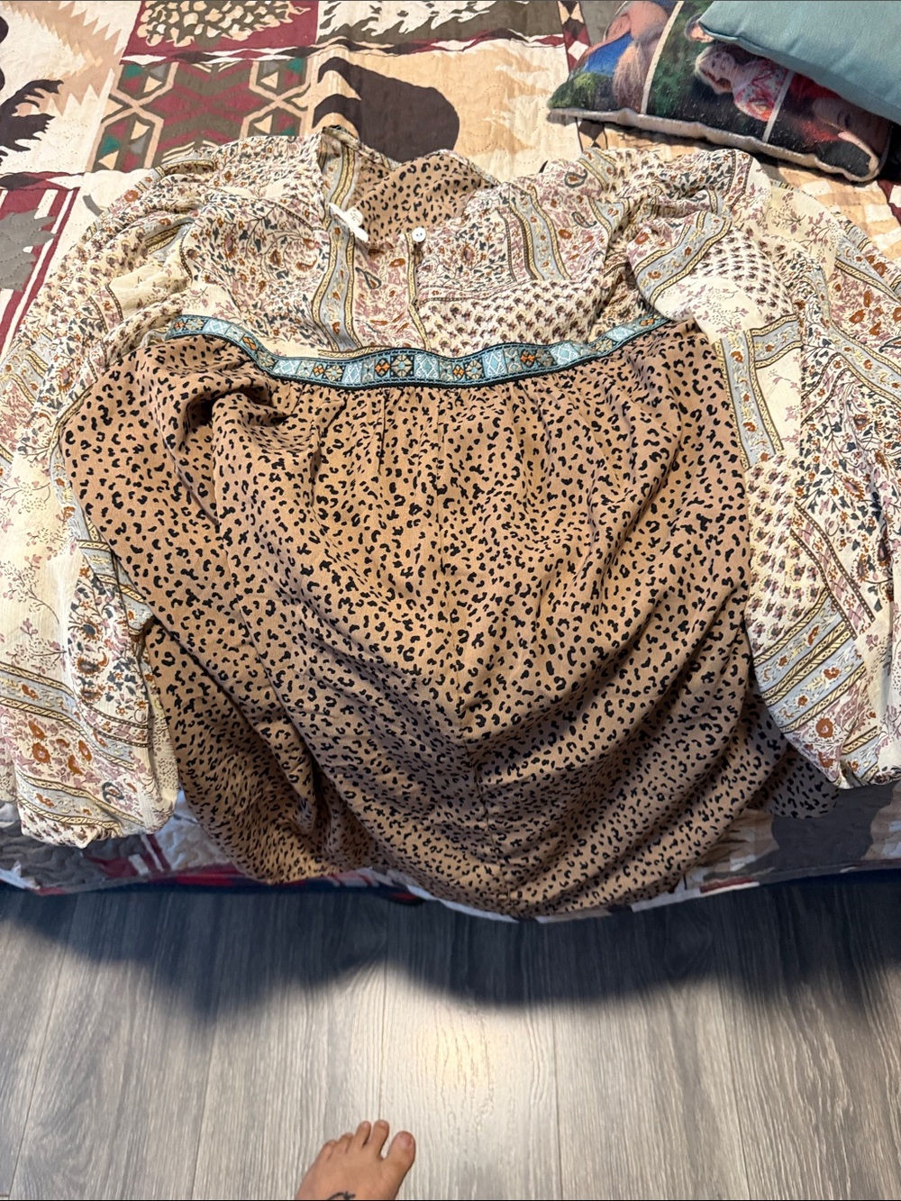 Bohemian Brown women’s shirt with Subtle Animal Print